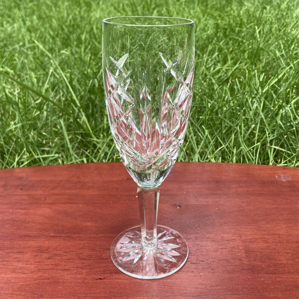 Vtg Waterford Heavy Lead Crystal Glengarriff Fluted Champagne Glass